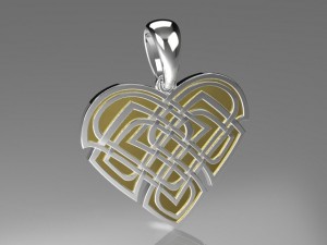 heart pendant celtic knots mdf1029 3D Model