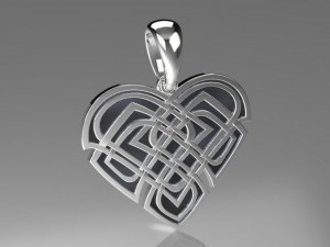 heart pendant celtic knots mdf1029 3D Model