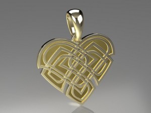 heart pendant celtic knots mdf1029 3D Model