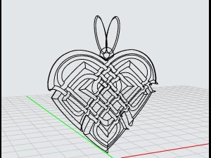 heart pendant celtic knots mdf1029 3D Model