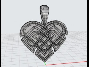 heart pendant celtic knots mdf1029 3D Model