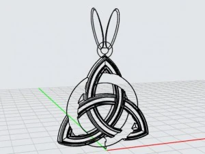 triquetra pendant mdf1038 3D Model