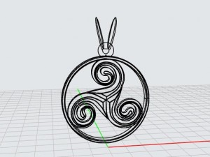 pendant triskel mdf1046 3D Model