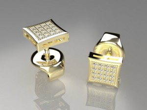 classic wedding earrings mdf1053 Modèle 3D