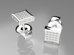 classic wedding earrings mdf1053 Model 3D