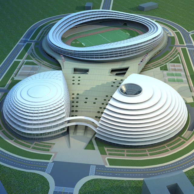 stadium buildings Modelo 3D .c4d .max .obj .3ds .fbx .stl .blend 