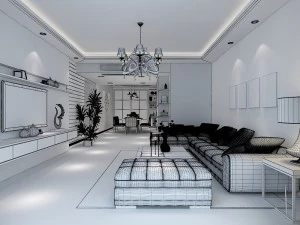 living room scene 15 3D Model
