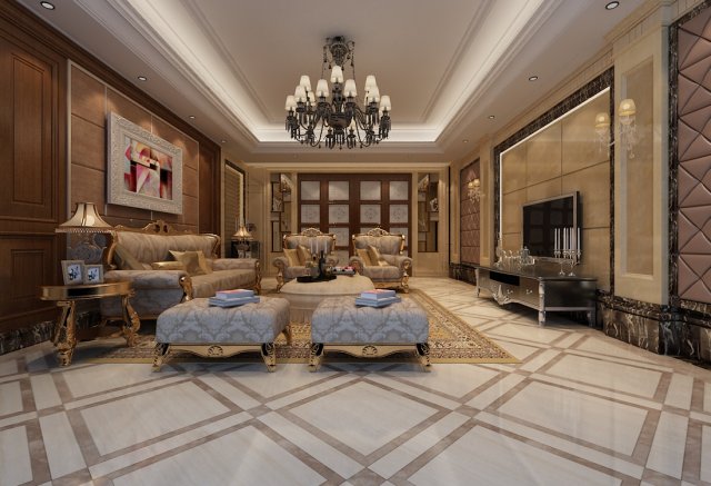living room scene 16 3D Model .c4d .max .obj .3ds .fbx .stl .blend 