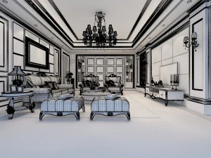 living room scene 16 3D Model