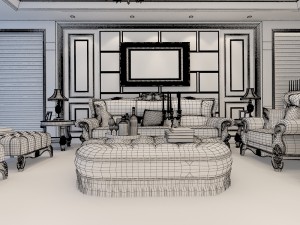 living room scene 16 3D Model