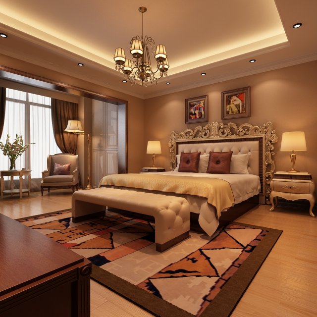 bedroom 01 Modello 3D .c4d .max .obj .3ds .fbx .stl .blend 