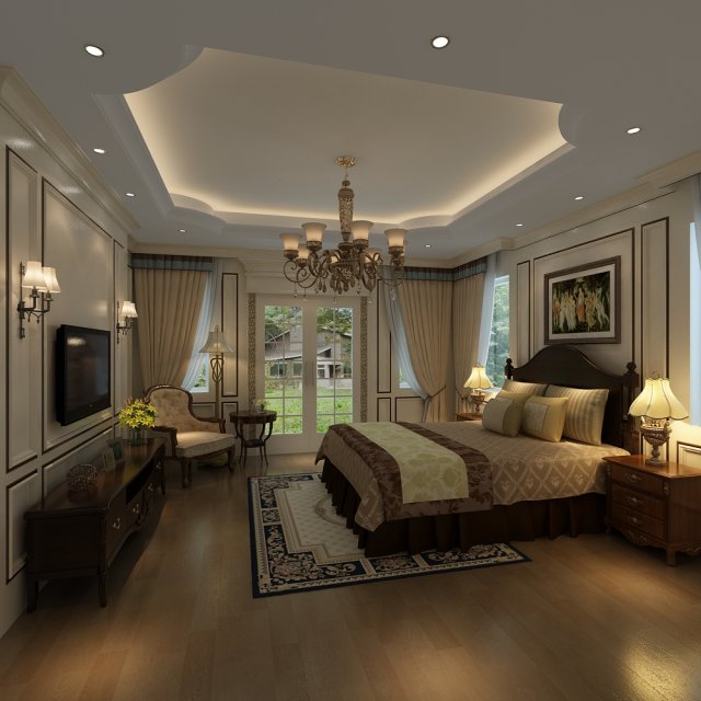 classic bedroom 3Dモデル .c4d .max .obj .3ds .fbx .stl .blend 