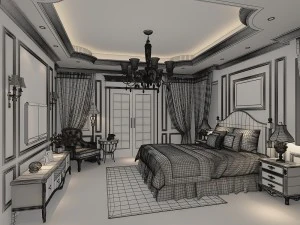 classic bedroom 3D Model