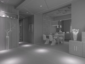 modern i&ccedil; mekan 3D Model