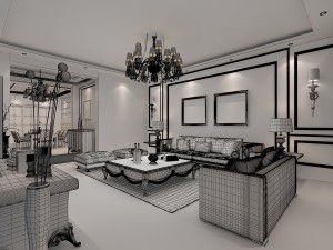 living room 1 Modèle 3D