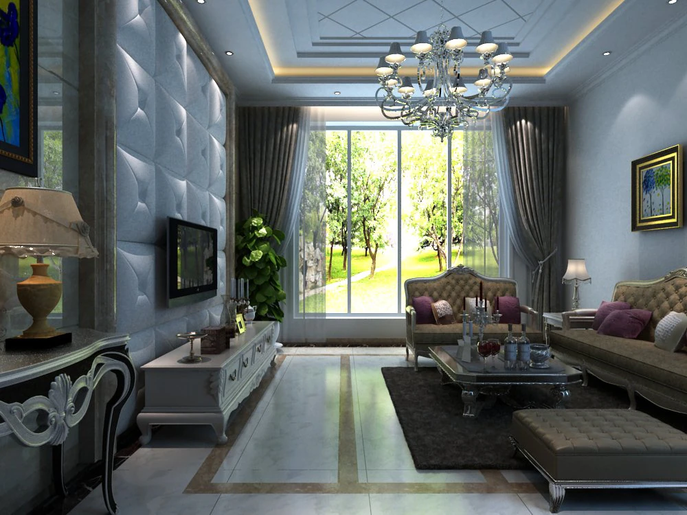 classical living room 3D Model .c4d .max .obj .3ds .fbx .stl .blend 