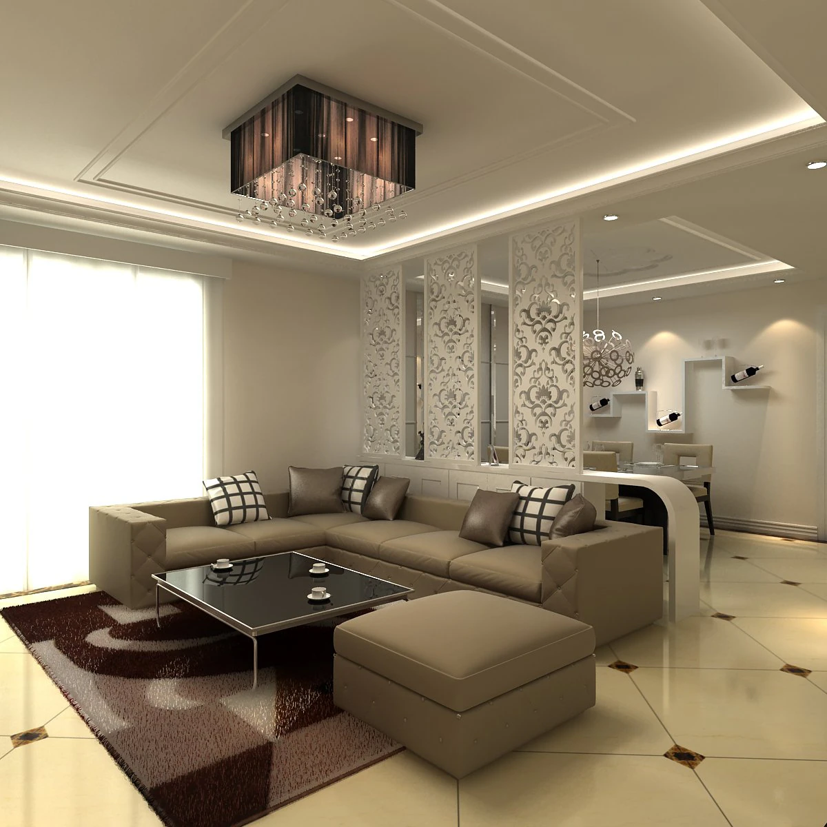 living room 2 3D Model .c4d .max .obj .3ds .fbx .stl .blend