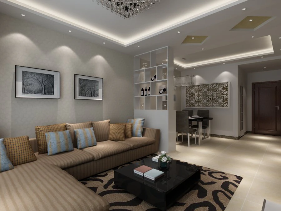 modern living dining room 3D Model .c4d .max .obj .3ds .fbx .stl .blend