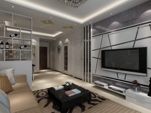 modern living dining room Modello 3D