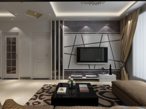 modern living dining room Modello 3D