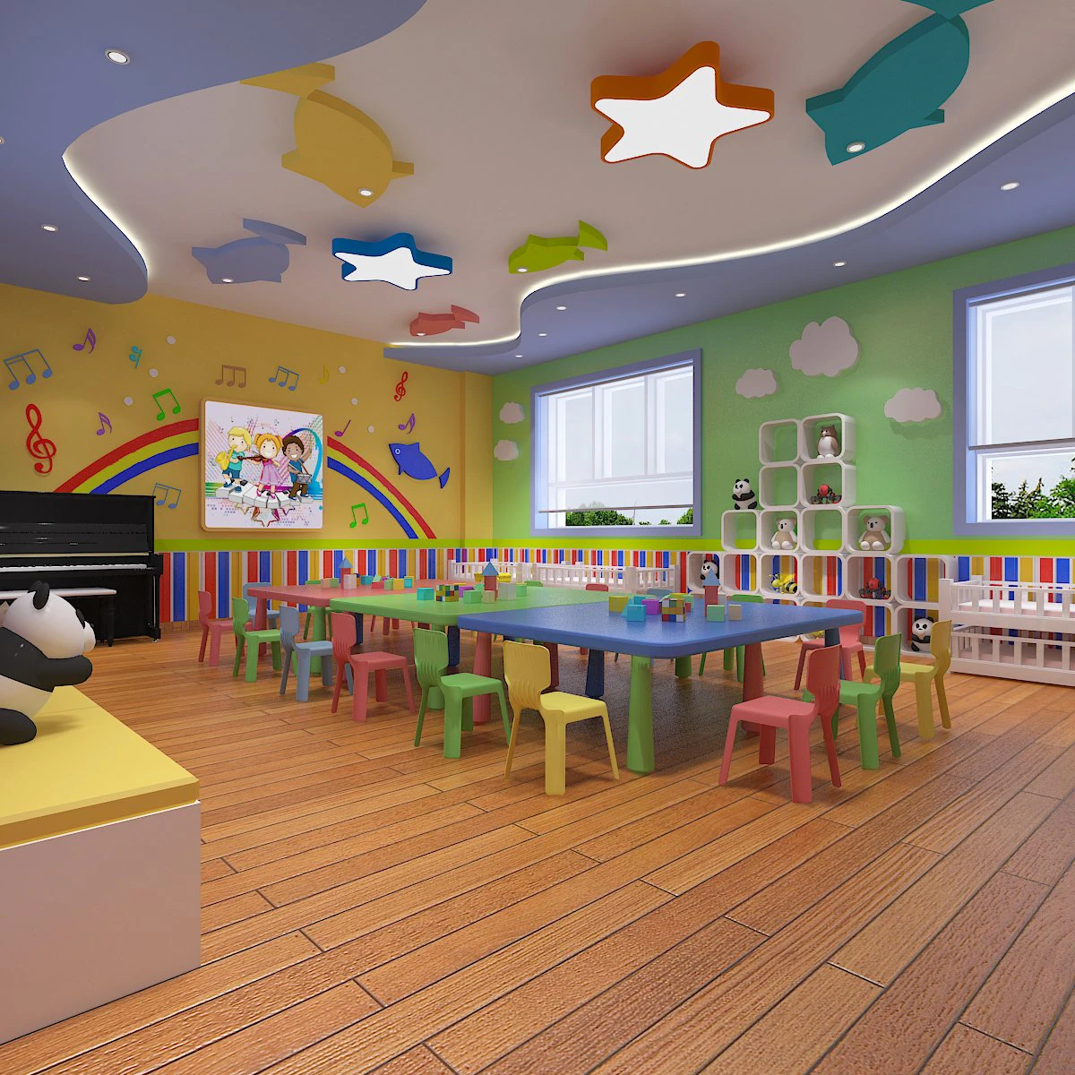 kindergarten classroom 01 3D Model .c4d .max .obj .3ds .fbx .stl .blend 