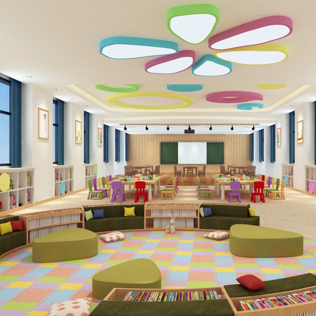 kindergarten classroom 02 3D मॉडल .c4d .max .obj .3ds .fbx .stl .blend 