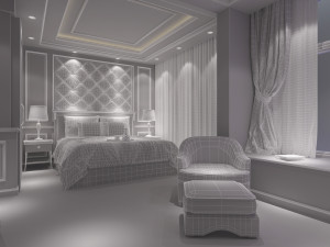 hotel bedroom 3Dモデル