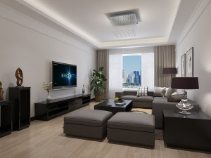 modern living dining room Modelo 3D