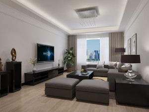 modern living dining room 3D 모델