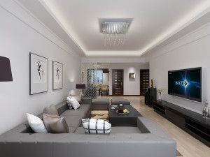 modern living dining room 3D 모델