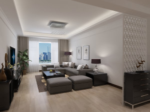 modern living dining room 3D 모델