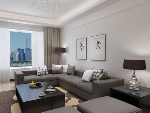modern living dining room 3D 모델