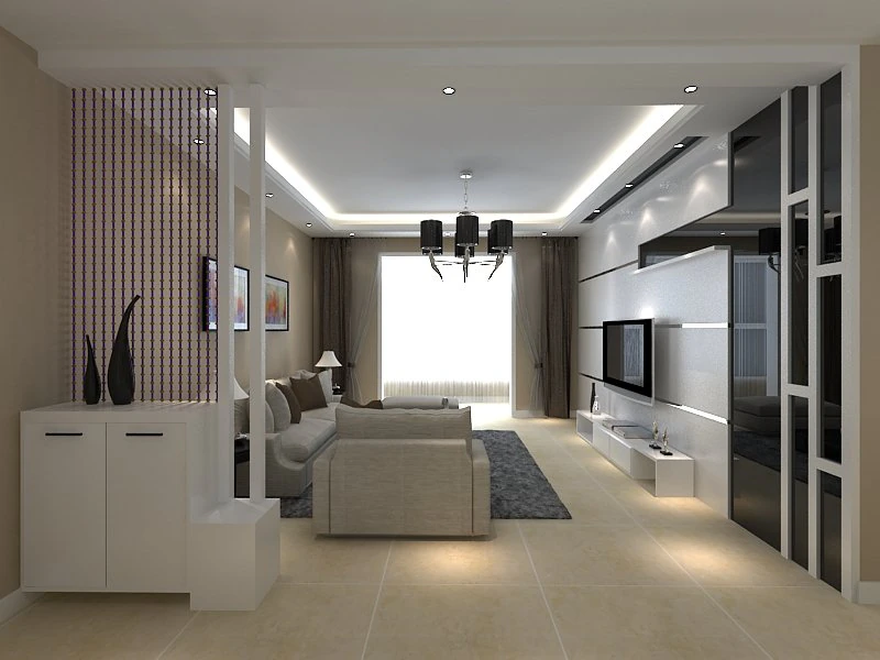 modern living dining room 1 3D Model .c4d .max .obj .3ds .fbx .stl .blend