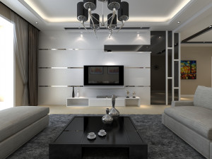 modern living dining room 1 3D Model