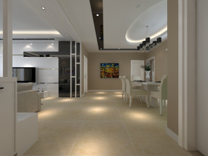 modern living dining room 1 3D Model