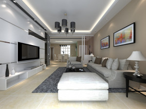 modern living dining room 1 3D Model