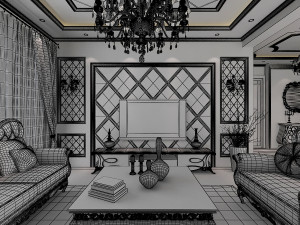 classic living room 3D Model