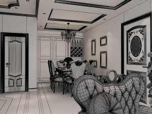 classic living room 3D Model