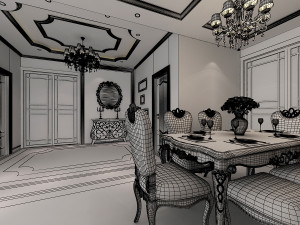 classic living room 3D Model