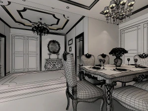 classic living room 3D Model