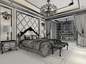 bedroom interior scene 01 3D 모델