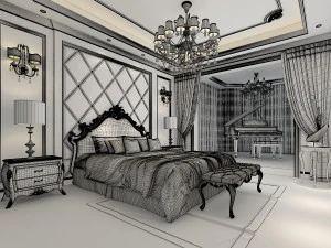 bedroom interior scene 01 3D Model