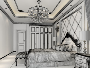bedroom interior scene 01 3D 모델