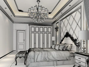 bedroom interior scene 01 3D Model