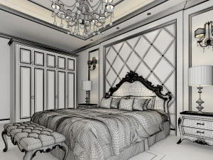 bedroom interior scene 01 3D Model