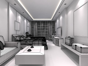 hotel room scene 01 3D Model