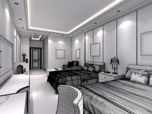 hotel room scene 01 3D Model