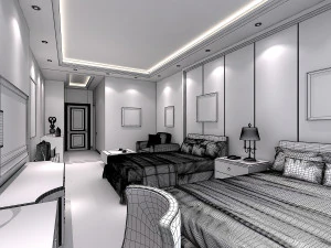 hotel room scene 01 3D Model