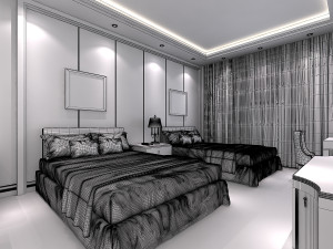 hotel room scene 01 3D Model
