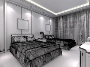 hotel room scene 01 3D Model
